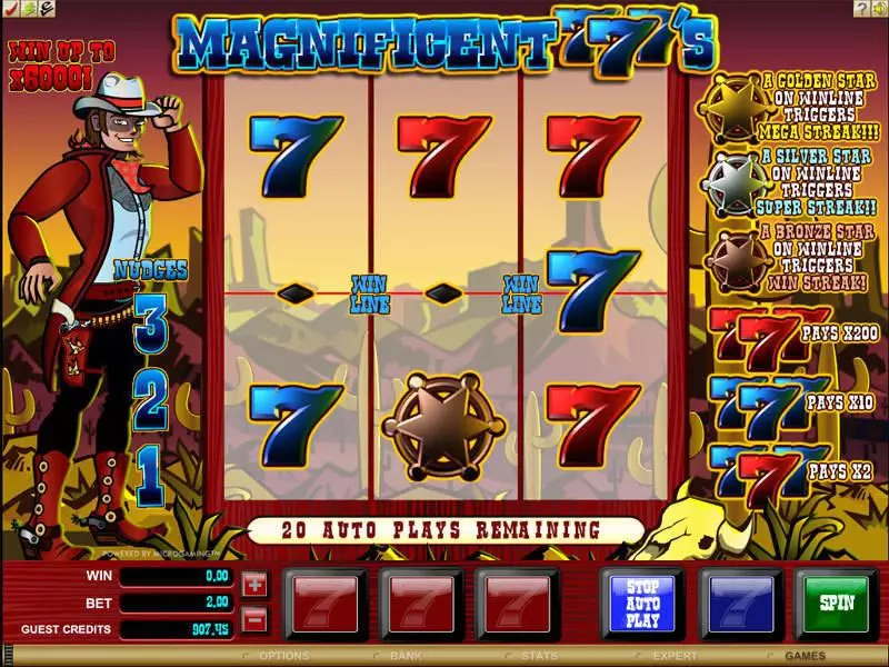 Magnificent 777's Fun Slot Game made by Microgaming with 3 Reel and 1 Line