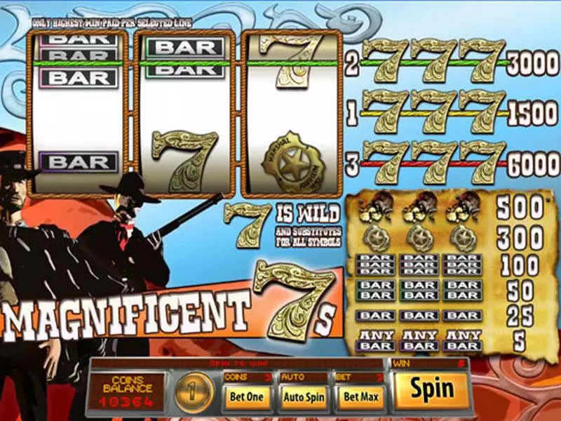 Magnificent 7s Fun Slot Game made by Saucify with 3 Reel and 3 Line