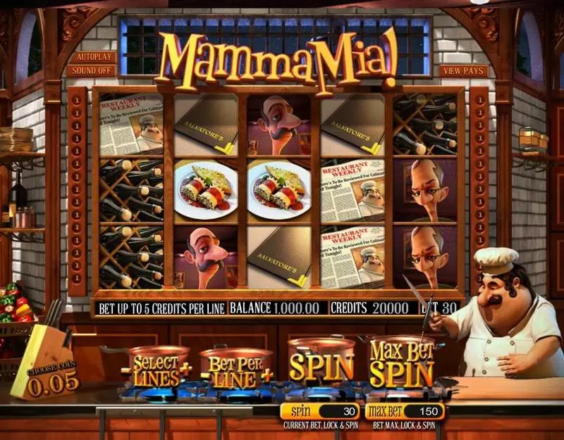 Mamma Mia Fun Slot Game made by BetSoft with 5 Reel and 30 Line