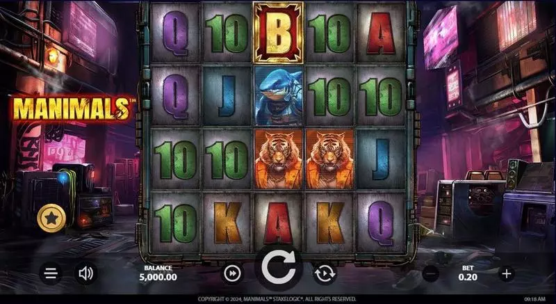Manimals Fun Slot Game made by StakeLogic with 5 Reel and 1024 Way
