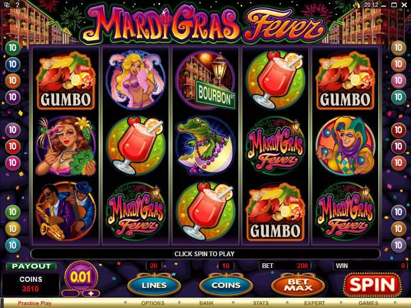 Mardi Gras Fever Fun Slot Game made by Microgaming with 5 Reel and 25 Line