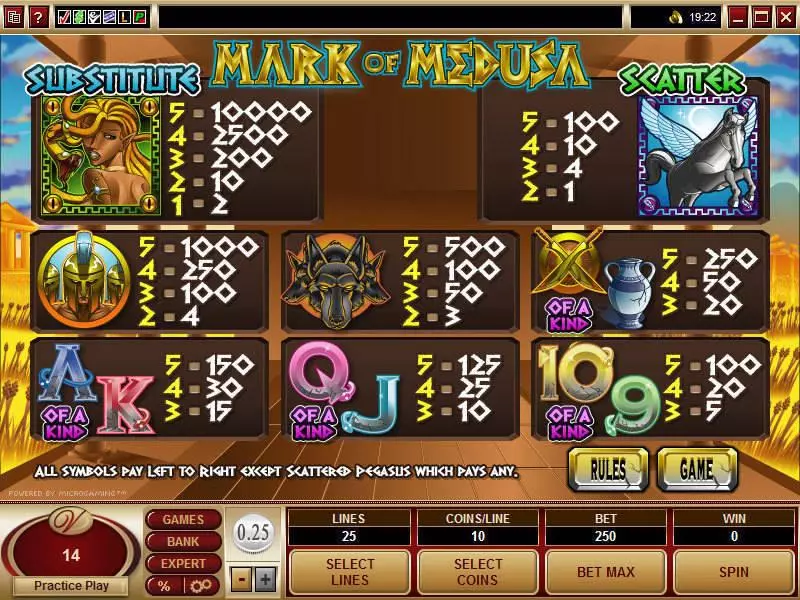 Mark of Medusa Fun Slot Game made by Microgaming with 5 Reel and 25 Line