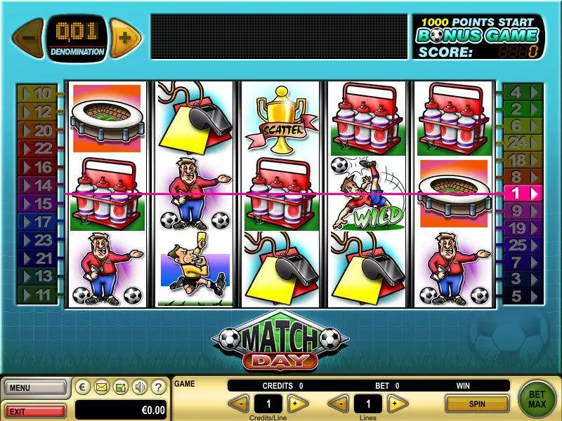 Match Day Fun Slot Game made by GTECH with 5 Reel and 25 Line