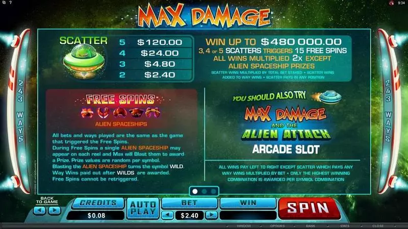 Max Damage Fun Slot Game made by Microgaming with 5 Reel and 243 Line