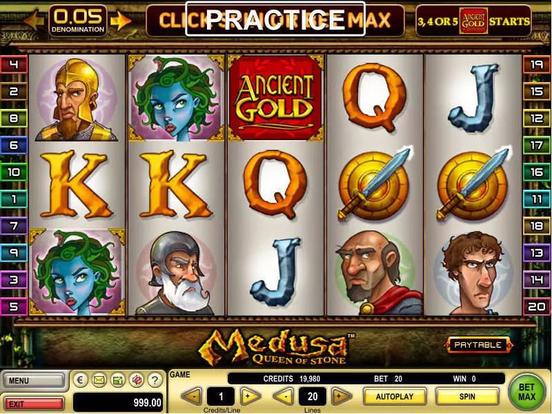 Medusa Fun Slot Game made by GTECH with 5 Reel and 20 Line