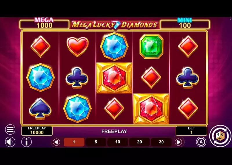 Mega Lucky Diamonds Hold And Win Fun Slot Game made by 1Spin4Win with 5 Reel and 243 Line