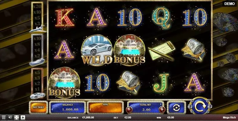 Mega Rich Fun Slot Game made by Red Rake Gaming with 5 Reel and 25 Line