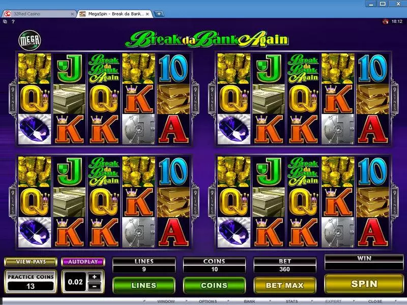 Mega Spin - Break da Bank Again Fun Slot Game made by Microgaming with 5 Reel and 9 Line