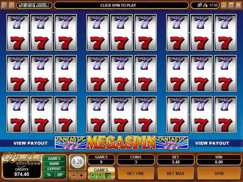 Mega Spin - Fantastic Sevens Fun Slot Game made by Microgaming with 3 Reel and 1 Line