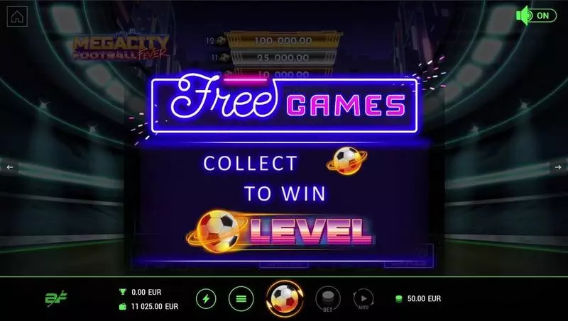 Megacity Football Fever Fun Slot Game made by BF Games with 5 Reel 