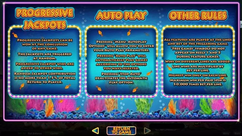 Megaquarium Fun Slot Game made by RTG with 5 Reel and 50 Line