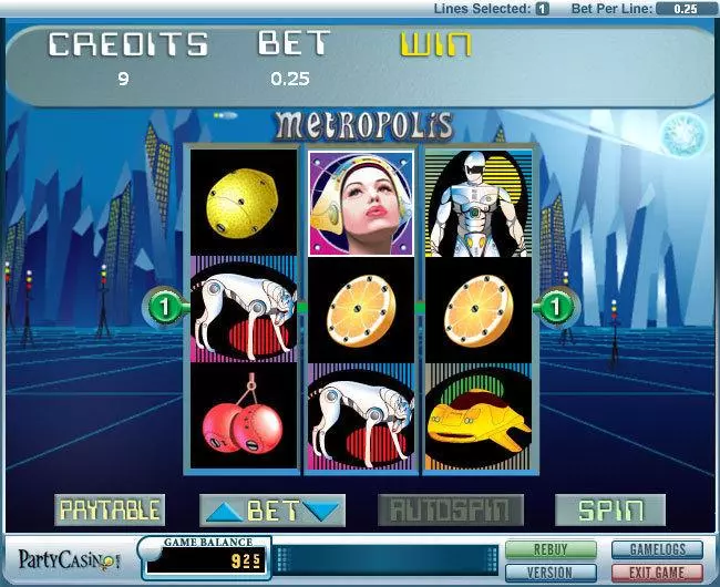 Metropolis Fun Slot Game made by bwin.party with 3 Reel and 1 Line