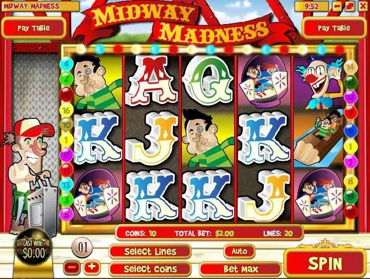 Midway Madness Fun Slot Game made by Rival with 5 Reel and 20 Line