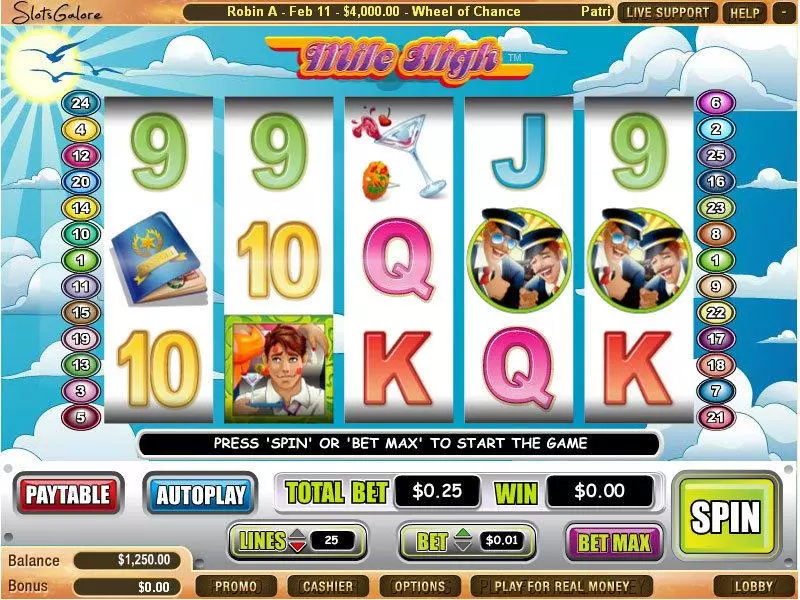 Mile High Fun Slot Game made by WGS Technology with 5 Reel and 25 Line