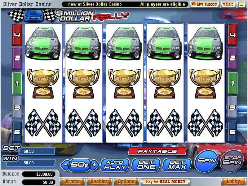 Million Dollar Rally Fun Slot Game made by WGS Technology with 5 Reel and 5 Line