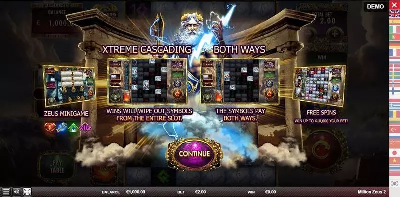 Million Zeus 2 Fun Slot Game made by Red Rake Gaming with 6 Reel and 1000000 Way