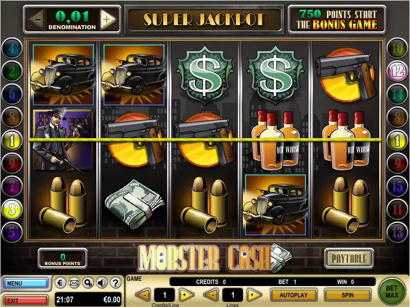 Mobster Cash Fun Slot Game made by GTECH with 5 Reel and 15 Line