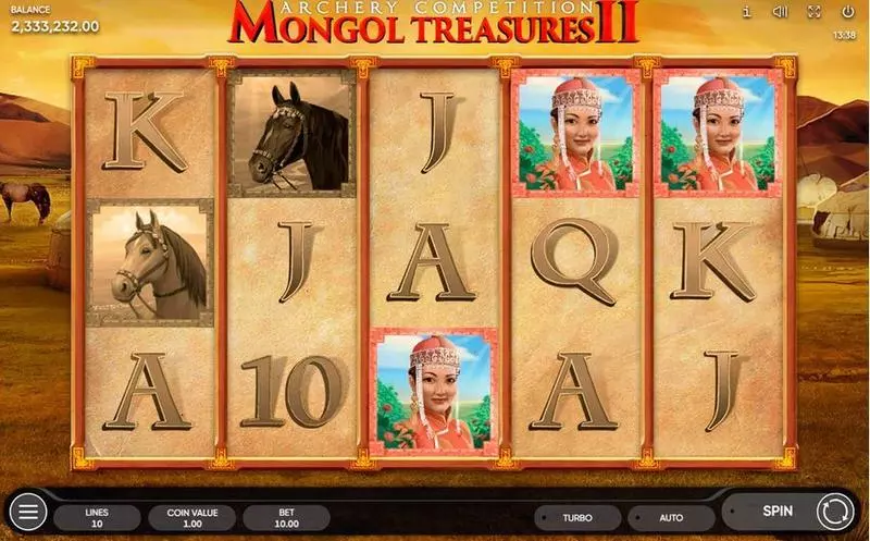 Mongol Treasures II: Archery Competition Fun Slot Game made by Endorphina with 5 Reel and 10 Line