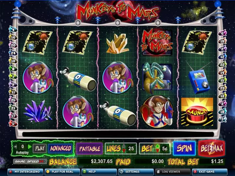 Monkeys to Mars Fun Slot Game made by CryptoLogic with 5 Reel and 25 Line