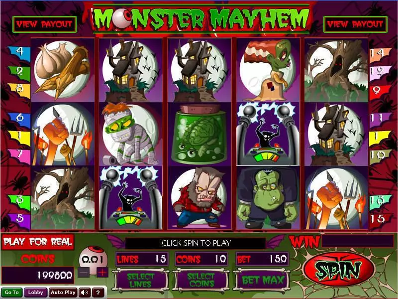 Monster Mayhem Fun Slot Game made by Wizard Gaming with 5 Reel and 15 Line
