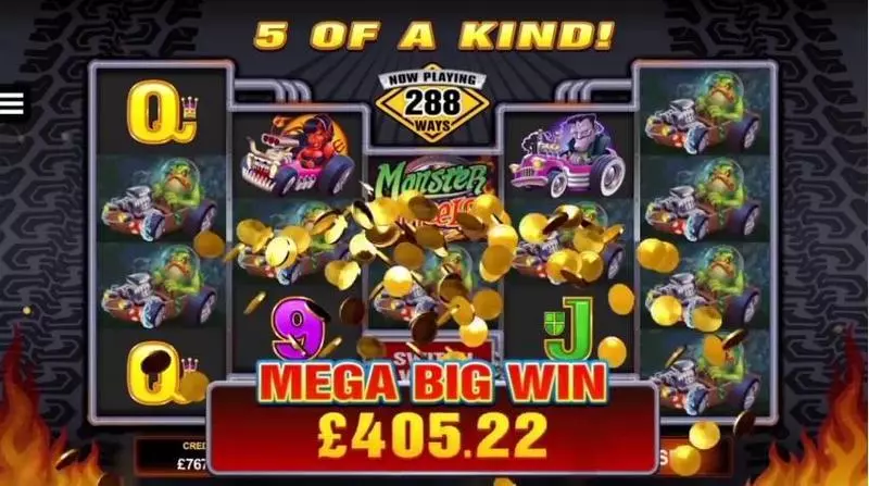 Monster Wheels Fun Slot Game made by Microgaming with 5 Reel and 288 Line