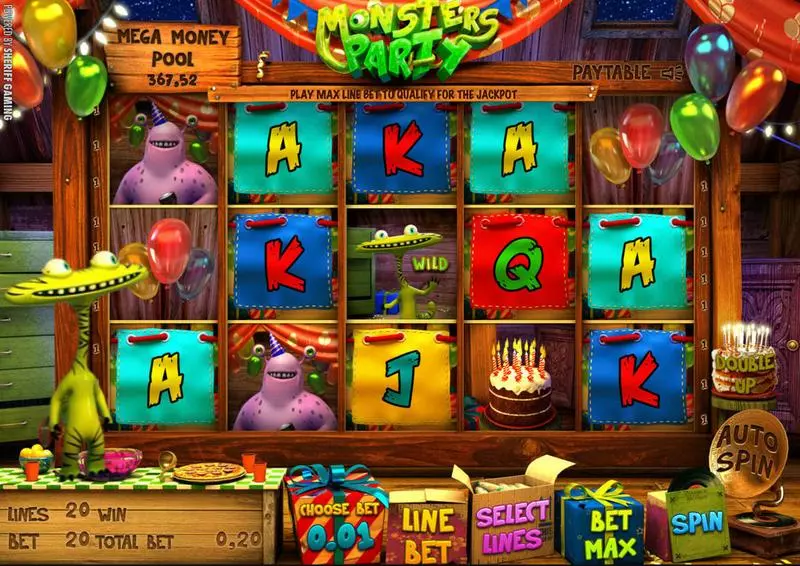 Monsters Party Fun Slot Game made by Sheriff Gaming with 5 Reel and 20 Line