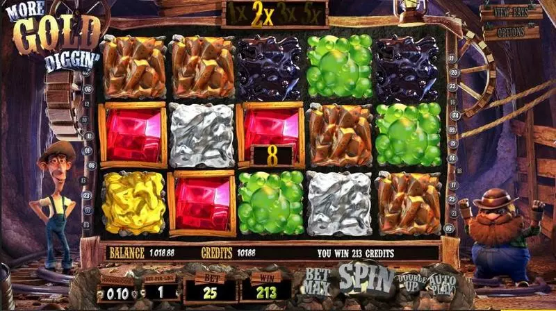 More Gold Diggin' Fun Slot Game made by BetSoft with 5 Reel and 25 Line