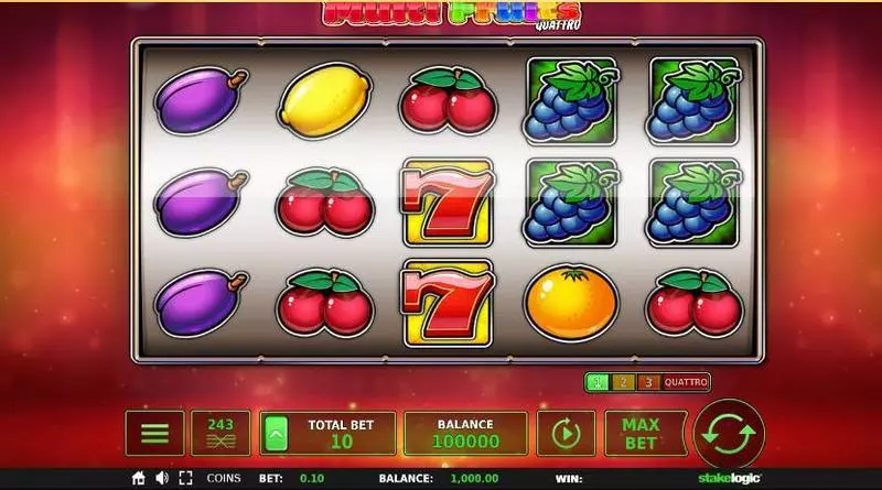 Multi Fruits Quattro Fun Slot Game made by StakeLogic with 5 Reel and 243 Line