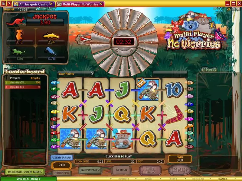 Multi-Player No Worries Fun Slot Game made by Microgaming with 5 Reel and 25 Line