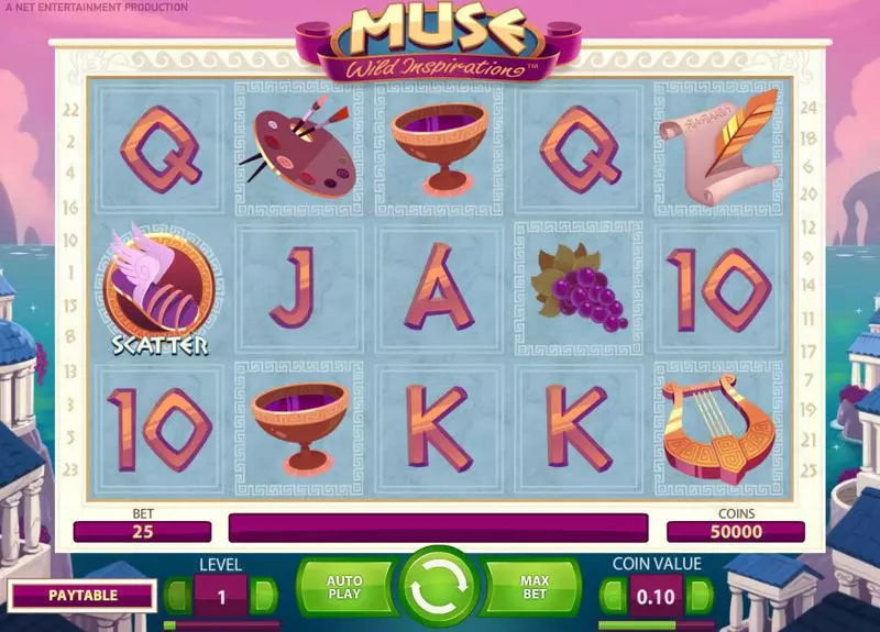 Muse Fun Slot Game made by NetEnt with 5 Reel and 25 Line