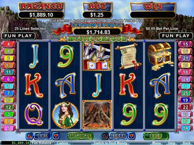 Mystic Dragon Fun Slot Game made by RTG with 5 Reel and 25 Line
