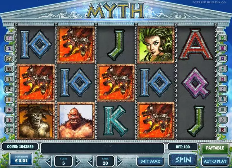 Myth Fun Slot Game made by Play'n GO with 5 Reel and 20 Line