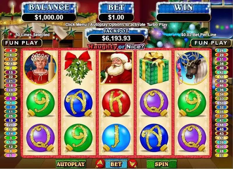 Naughty or Nice III  Fun Slot Game made by RTG with 5 Reel and 30 Line