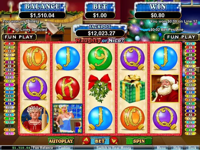 Naughty or Nice? Fun Slot Game made by RTG with 5 Reel and 50 Line