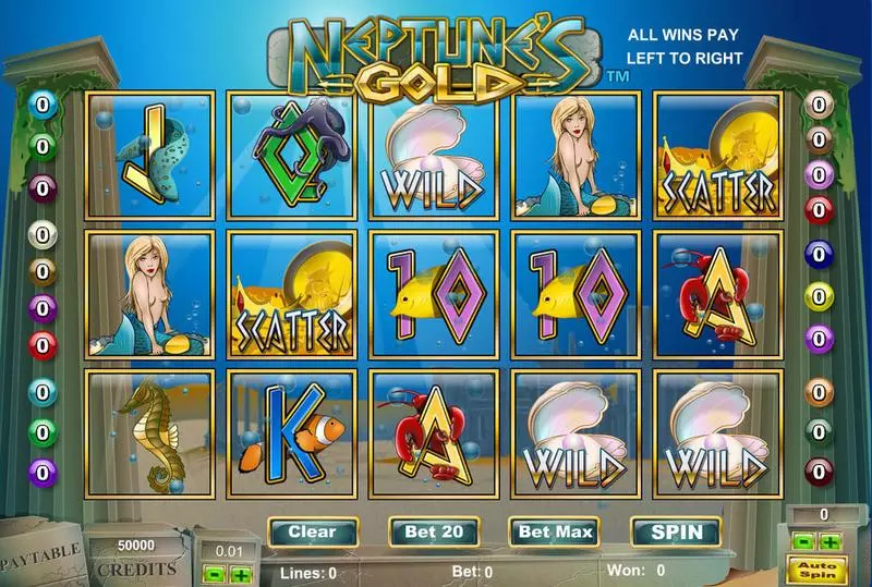 Neptune's Gold Fun Slot Game made by Amaya with 5 Reel and 20 Line
