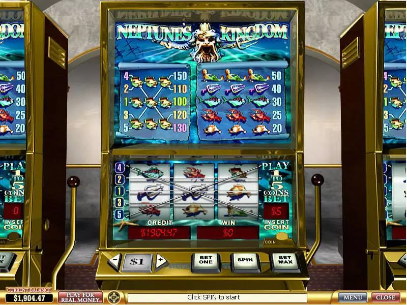 Neptunes Kingdom Fun Slot Game made by PlayTech with 3 Reel and 5 Line