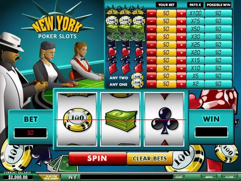 New York Poker Fun Slot Game made by PlayTech with 3 Reel and 1 Line