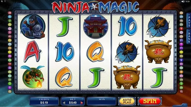 Ninja Magic Fun Slot Game made by Microgaming with 5 Reel and 40 Line
