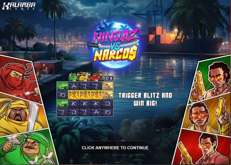 Ninjaz vs Narcos Fun Slot Game made by Kalamba Games with 5 Reel and 1024 Way