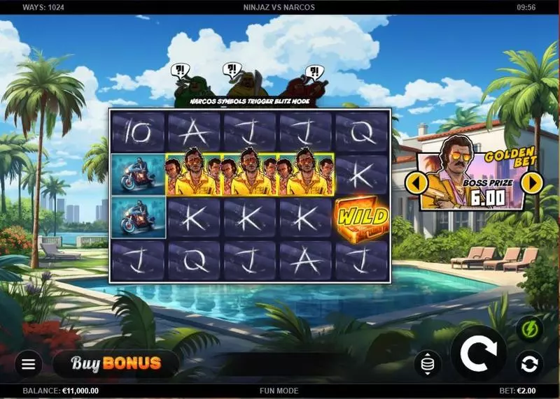 Ninjaz vs Narcos Fun Slot Game made by Kalamba Games with 5 Reel and 1024 Way