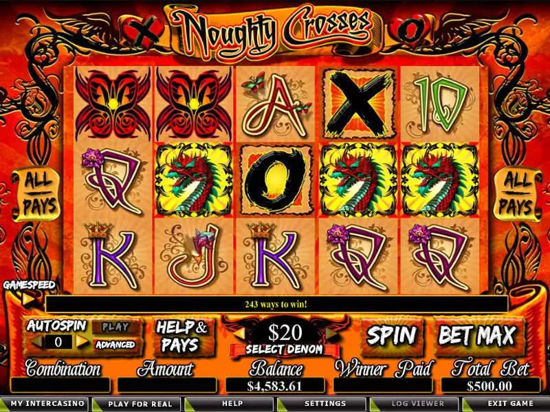 Noughty Crosses Fun Slot Game made by Amaya with 5 Reel and 243 Line