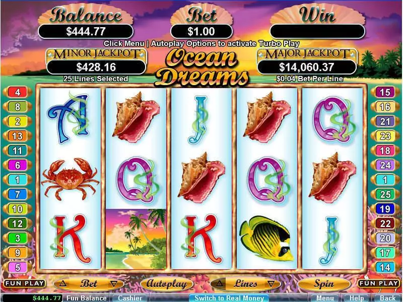 Ocean Dreams Fun Slot Game made by RTG with 5 Reel and 25 Line