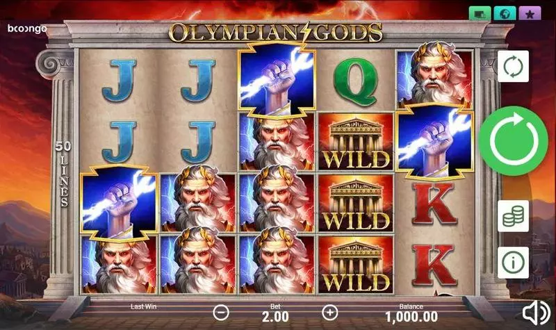 Olympian Gods Fun Slot Game made by Booongo with 5 Reel and 50 Line