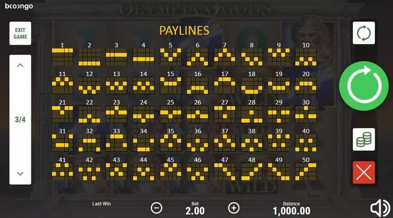 Olympian Gods Fun Slot Game made by Booongo with 5 Reel and 50 Line