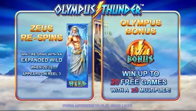 Olympus Thunder Fun Slot Game made by Nyx Interactive with 5 Reel and 20 Line
