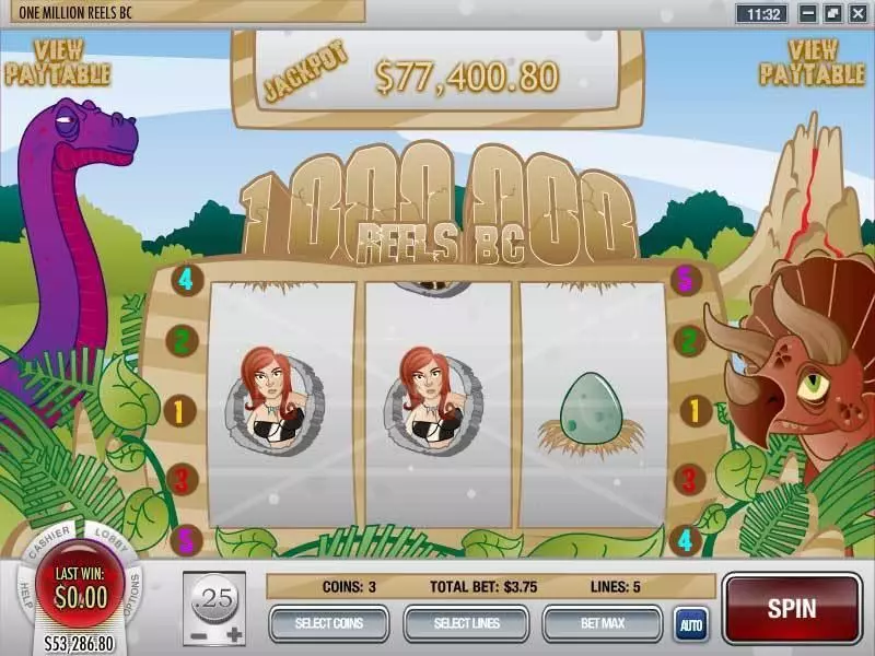 One Million Reels BC Fun Slot Game made by Rival with 3 Reel and 5 Line