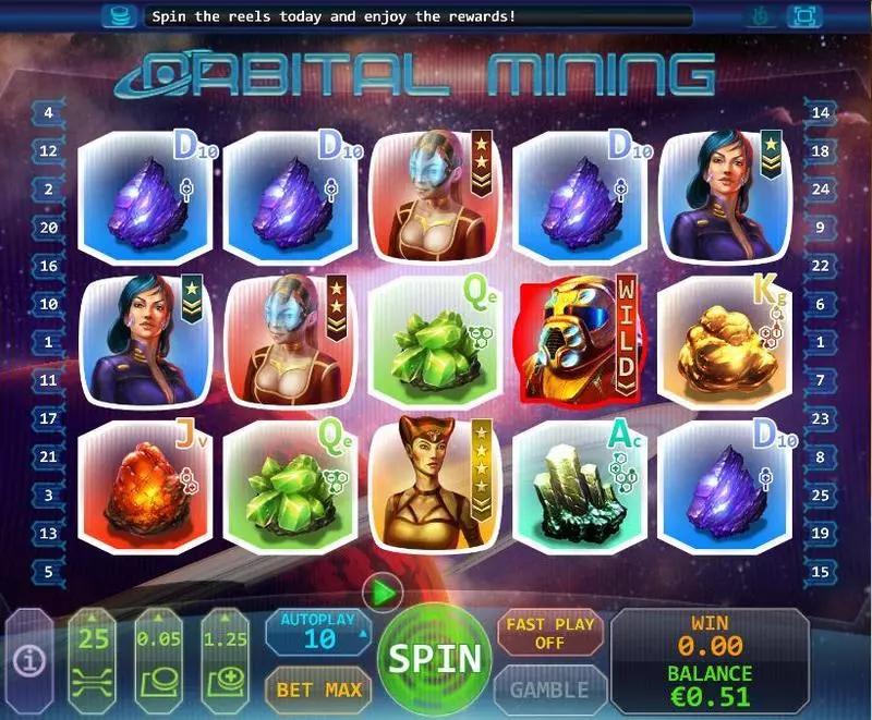 Orbital Mining Fun Slot Game made by Topgame with 5 Reel and 25 Line