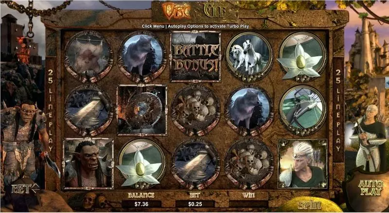 Orc vs Elf Fun Slot Game made by RTG with 5 Reel and 25 Line