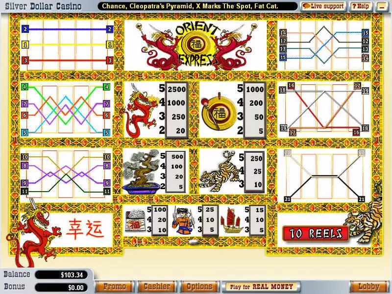 Orient Express Fun Slot Game made by WGS Technology with 5 Reel and 21 Line