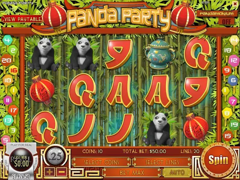 Panda Party Fun Slot Game made by Rival with 5 Reel and 20 Line